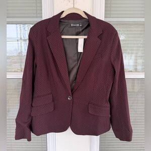 NWT 7th Avenue Suiting Collection Blazer Jacket Burgundy